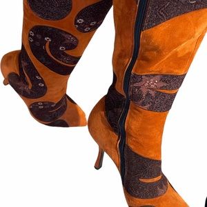NoraHeron Italian suede custom boots size 38.5